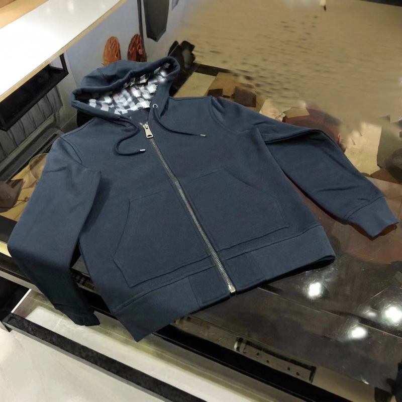 秋冬裏地付き胸戦馬刺繍メンズフード付きカーディガンジッパートレーナーメンズパーカー|undefined
