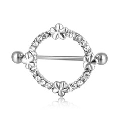 Wholesale medical steel piercing accessories titanium steel with diamonds non-mainstream nipple chain nipple ring nipple stud wholesale