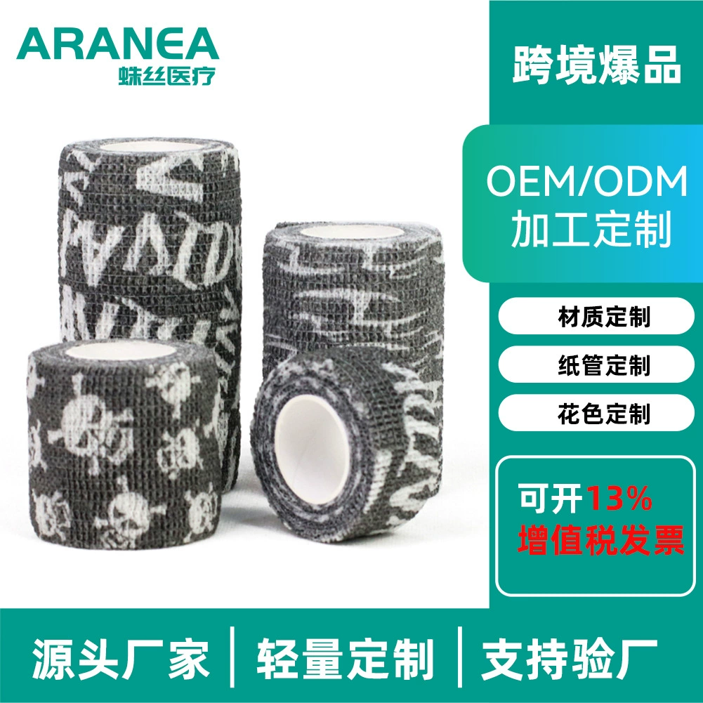 Заводская Прямая хлопковая настраиваемая Нетканая самоклеящаяся повязка для спорта на открытом воздухе, баскетбольная повязка для татуировки