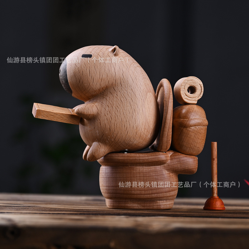 カピバラ便器の実木彫刻磁気はかわいいアイデアを吸収します。|undefined