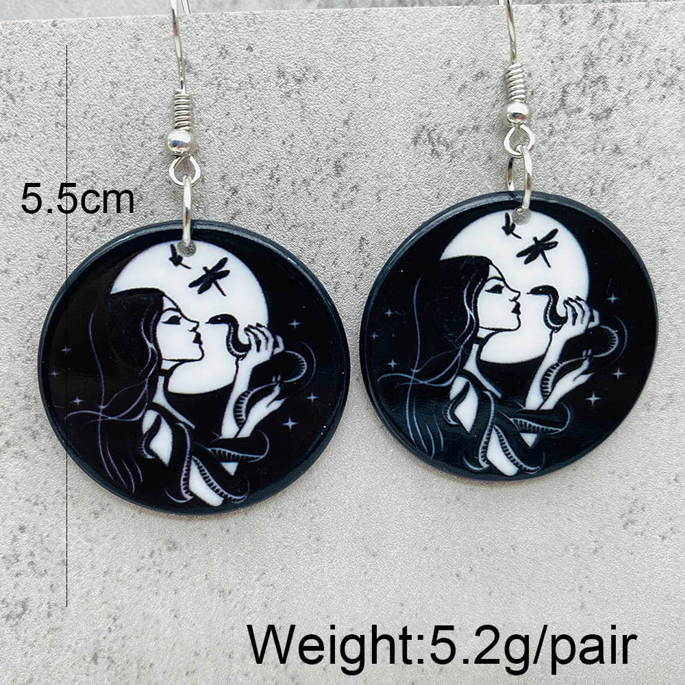 10g Weight Drop Earrings Classification 1 Pair Quantity Street Occasion Acrylic Material Halloween Festival Cartoon Character Pattern Women's Gender Cartoon Style Style 1 Pair Cartoon Style Cartoon Character Arylic Drop Earrings 7
