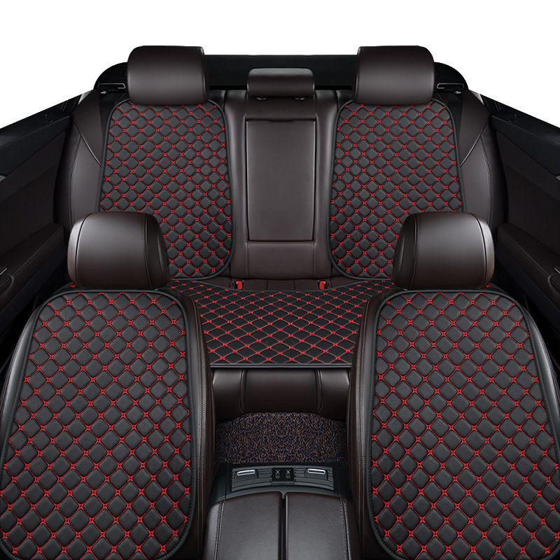 車の座布団夏通用五基高級感ナパ革刺繍座布団耐摩耗性滑り止め座布団三点セット