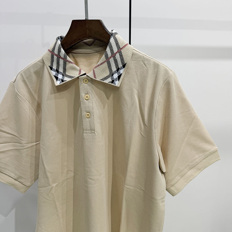 Summer New Style Polo Shirt for Men, Trendy British Style Plaid Lapel Pattern Short-Sleeved T-Shirt, Business Fashion Men's Clothing