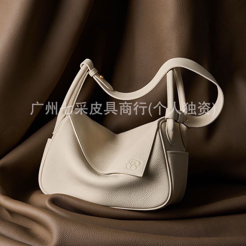 【Wang Churan's Same Style】Gongxuan Yuanbao Bag Made of Top-Layer Cowhide, Pillow Bag, Single Shoulder Crossbody Bag, Commuter Underarm Bag