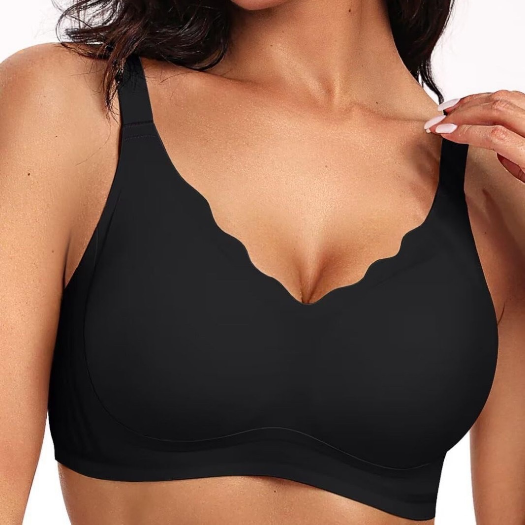 Comercio exterior transfronterizo ropa interior mujer jalea de soporte suave elevación sin marca bra fijo taza gran pecho pequeño anti-caída chaleco