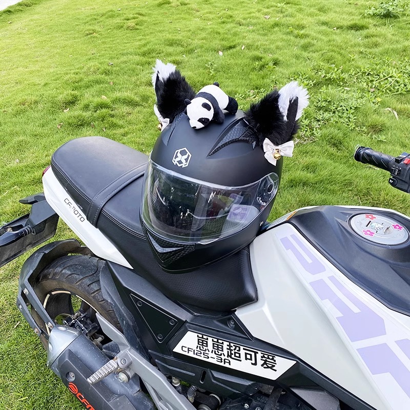 Cute Helmet Decoration Plush Cat Ears Motorcycle Decor Accessories