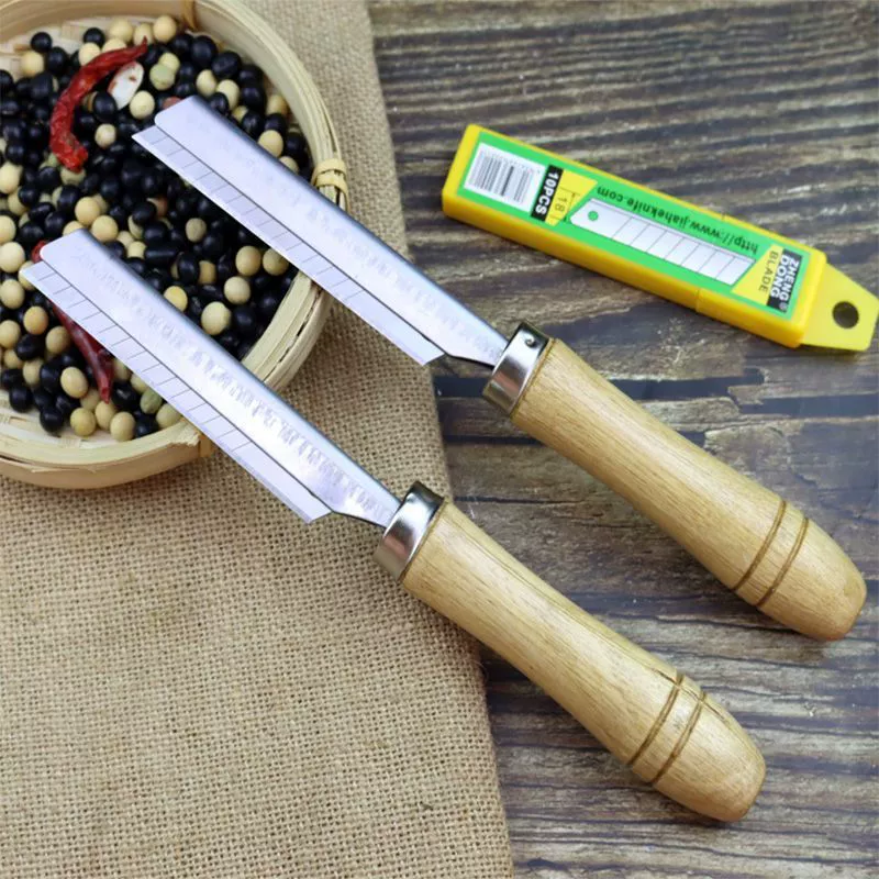 Производители спот-скребки из нержавеющей стали овощной рынок бритвы деревянная ручка бритья свиная шерсть бритья кухонный инструмент