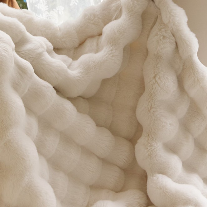 Comercio exterior burbuja de leche manta de peluche gruesa doble capa mantas cálidas mantas casuales simples siesta edredón