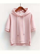 W 39710 Cotton Hooded T-shirt ������ñT�� ŷ���羳����ѷ��