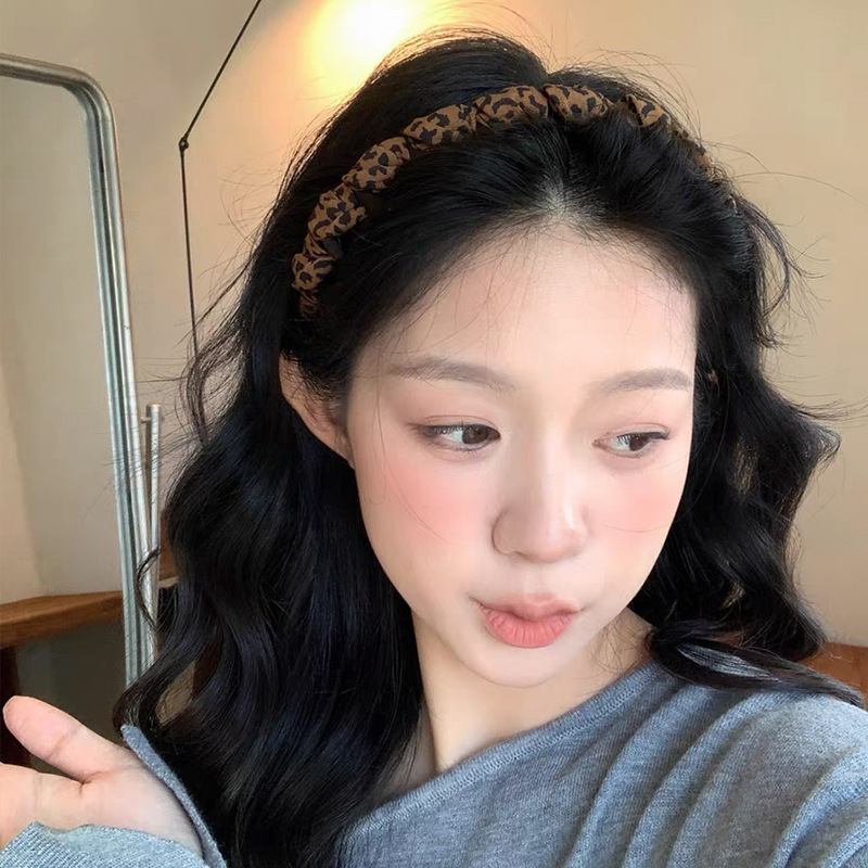 辣妹风豹纹布艺波浪带齿发箍女2025新款高颅顶头箍高级感时尚发饰|undefined