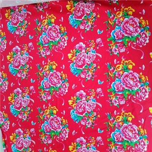 Cotton Red Safflower Cloth Nostalgic Local Style Bed Sheet Bedding Clothing Clothing Handmade Fabric