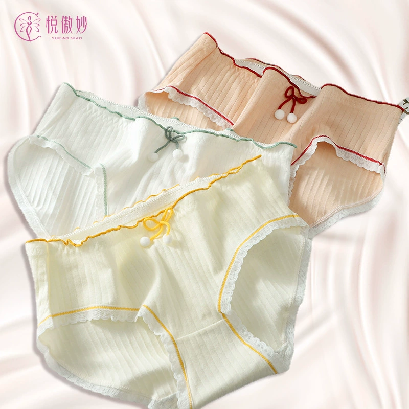 Японские милые хлопковые штаны, дышащие тонкие underwear, штаны, средней посадки