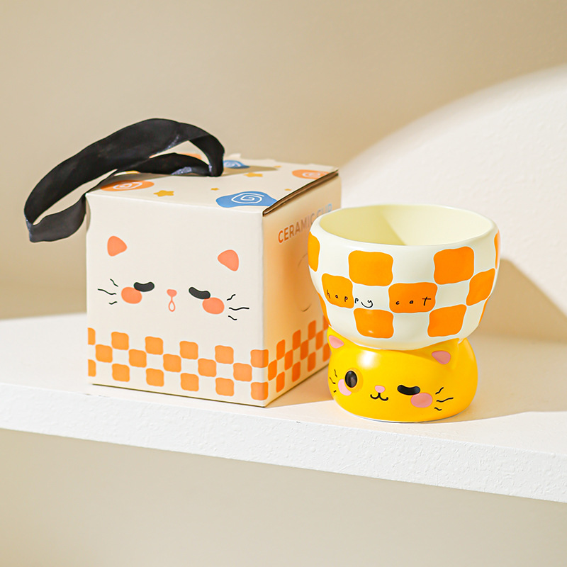 Taza de desayuno de leche de alto valor encantador taza de cerámica de pareja taza de oficina taza casual