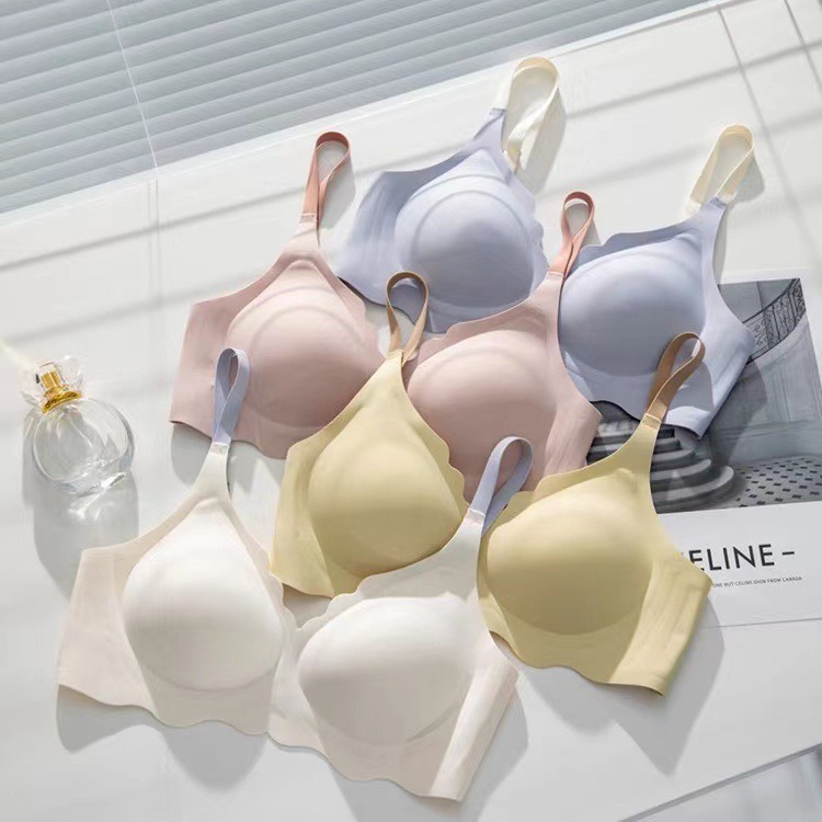 One-Piece Women's Bra with Support and Gathering Effect, Seamless, Breathable, with Jelly Strips for Side Breast Collection, Summer Thin Style