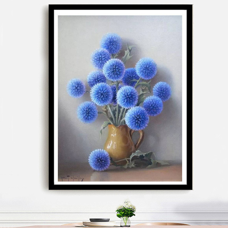 Diamond Painting Blue Flower Vase