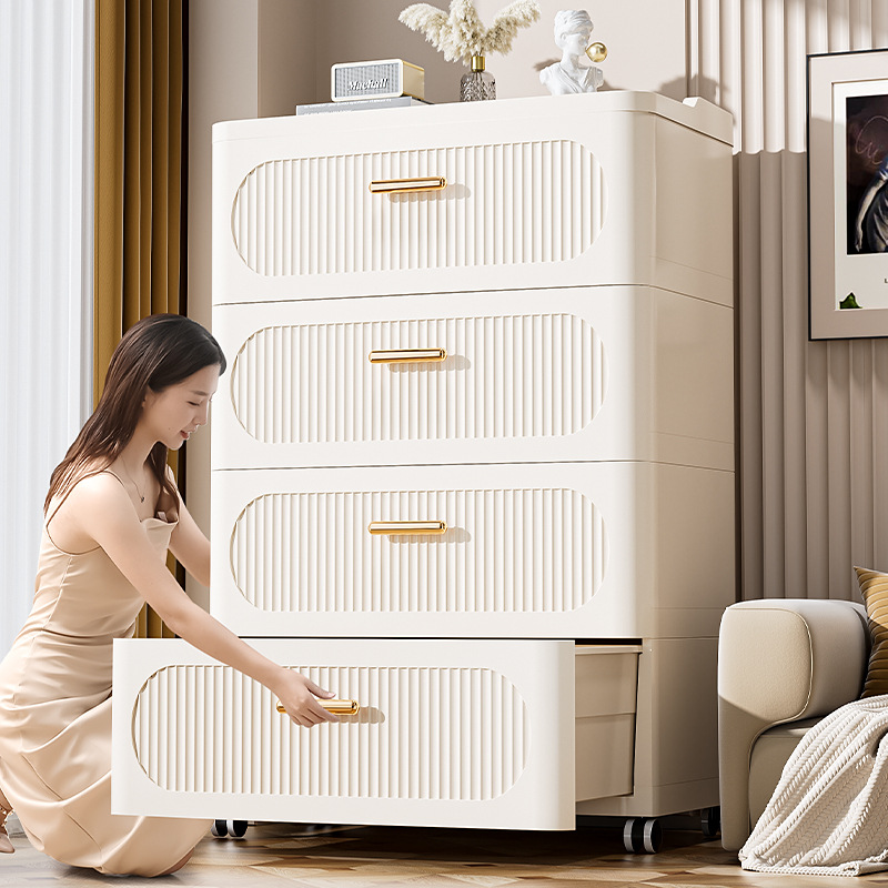 クロスボーダー厚みのあるフロア引き出し型キャスター付き収納キャビネットリビングルーム寝室収納整理キャビネット大容量ホームキャビネット