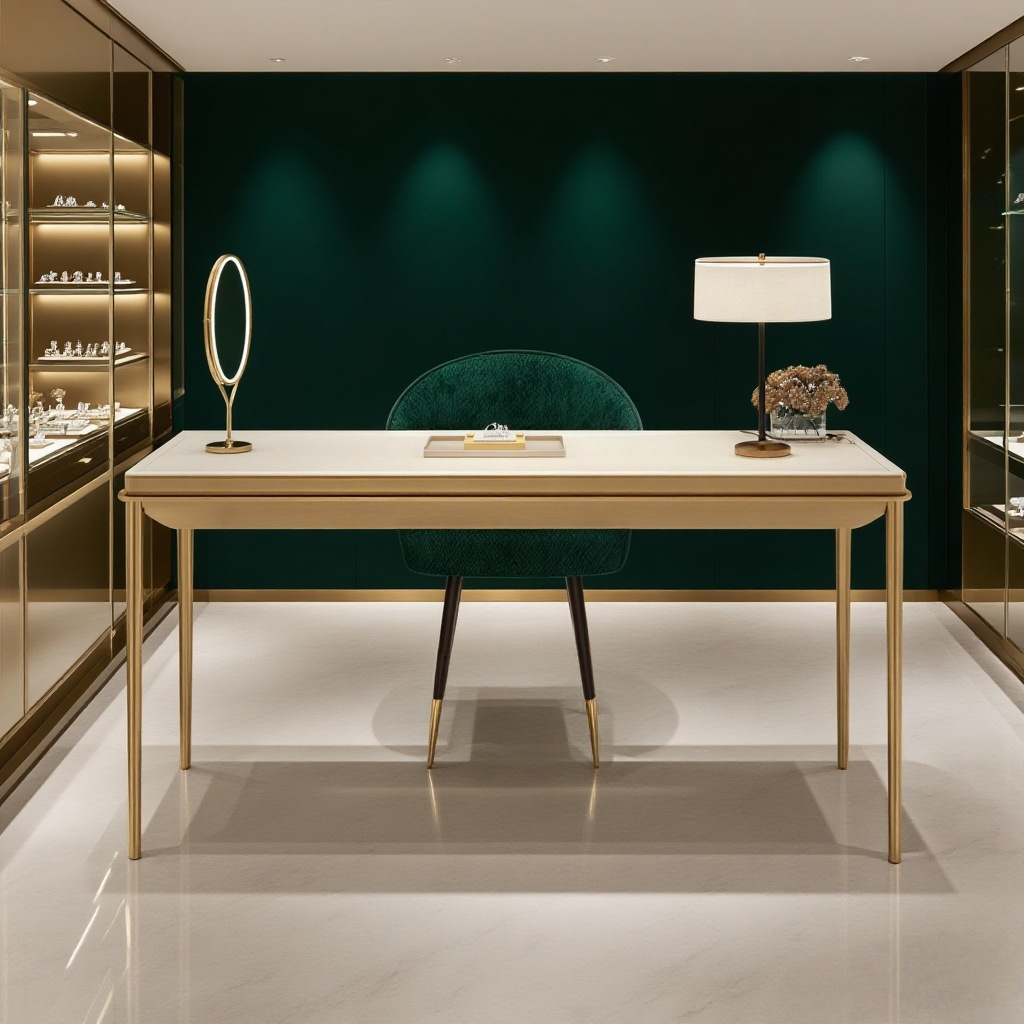 2025工厂定制新品高端珠宝店谈判桌展厅看货桌全店跨境热销展柜