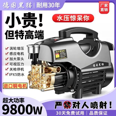 2025 New German Black Cat Car Wash Machine High-Pressure Water Gun Household Pressure-Boosting Floor Cleaning Water Pump Air Conditioner Cleaning Machine