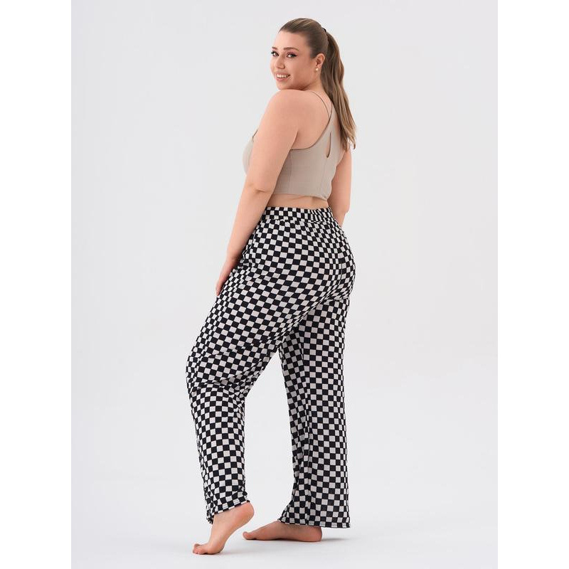 2026 Autumn and Winter Cross-Border Export New Plaid Printed High-Waisted Sweatpants Casual and Comfortable