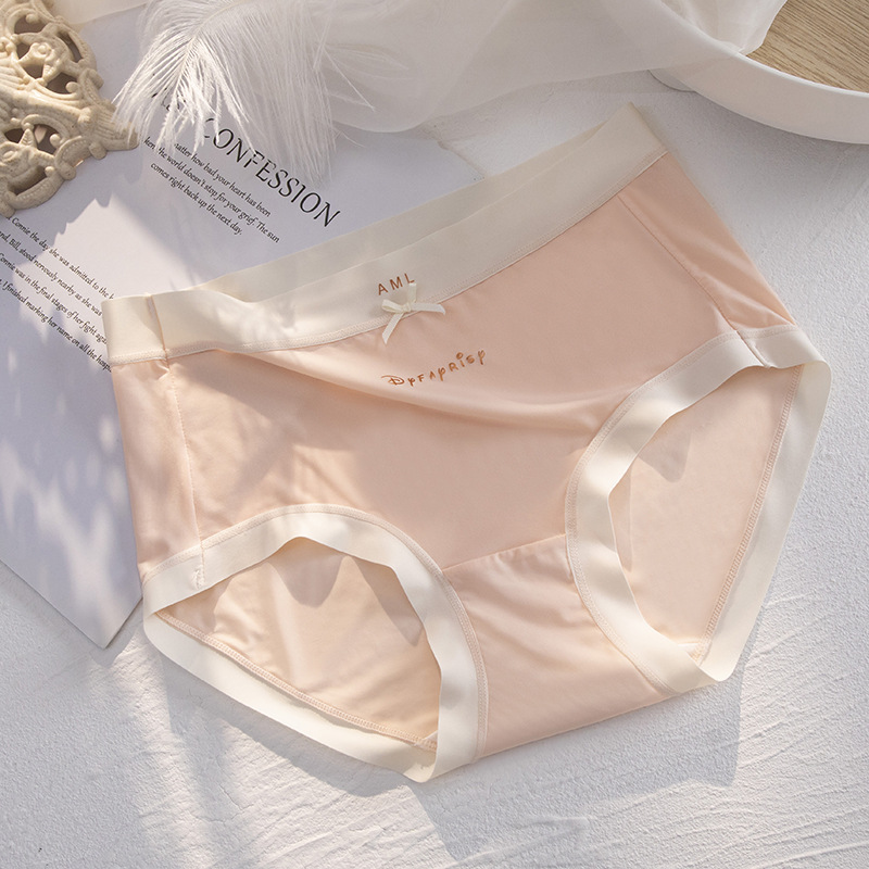 Ropa interior de seda de hielo para mujer de verano delgada sin costuras de cintura media transpirable sedoso desnudo de secado rápido estilo de niña máscara de malla pantalones cortos