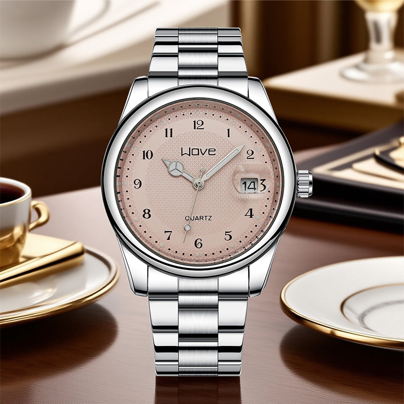 Langjue Brand New Fully Automatic Men's Watch Steel Belt Butterfly Buckle Luminous Fashion Non-Mechanical Women's Quartz Watch