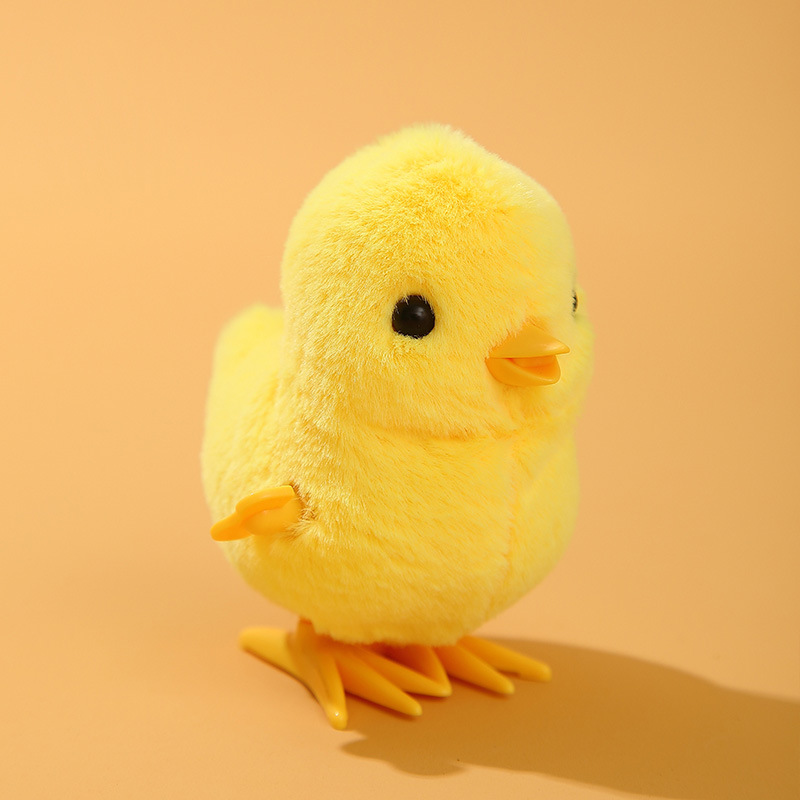 Pollo amarillo juguete de peluche muñeca de simulación pollo bebé puede correr lindo salto gallo niño pato amarillo