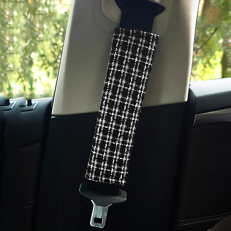 Protector de Hombro para Cinturón de Seguridad Algodón y Lino Anti-estrangulamiento Decorativo para Coche