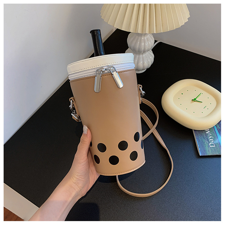 1008g Weight Polyester Lining Material Zipper Closure Type Single Shoulder Strap Strap Type Women's Small Pu Leather Cartoon Cute Bucket Zipper Shoulder Bag