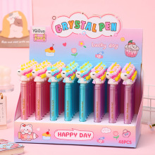 新款独角兽水晶中性笔卡通造型笔高颜值礼品笔创意好看文具黑色