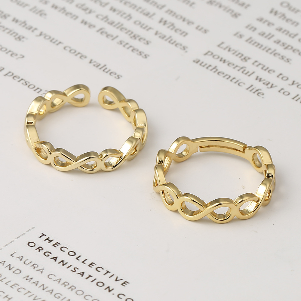 fashion copper plated real gold 8 shape open ring