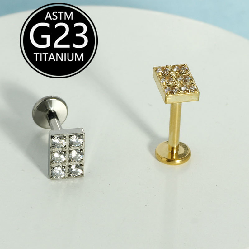 Pointed titanium steel lip stud product view