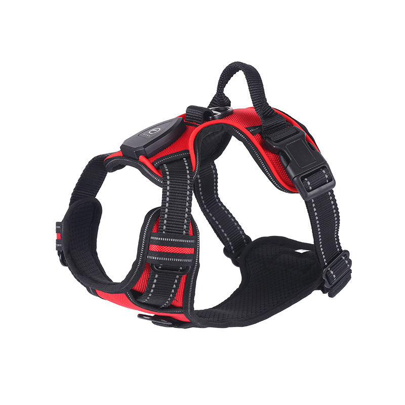 Pet luminoso chaleco LED parpadeo para perros fuera correa de tracción anti-explosión carga USB correa luminosa