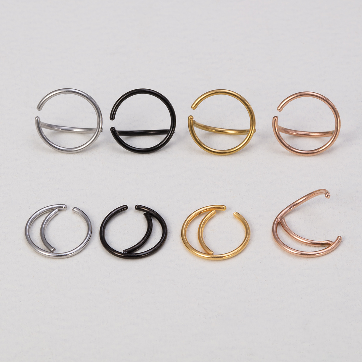 Simple Style Solid Color Stainless Steel Plating Nose Ring 1 Piece