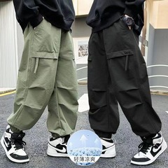 子供服男の子ズボン2025新型春秋夏型工装防蚊ズボン薄型男の子レジャーブーム