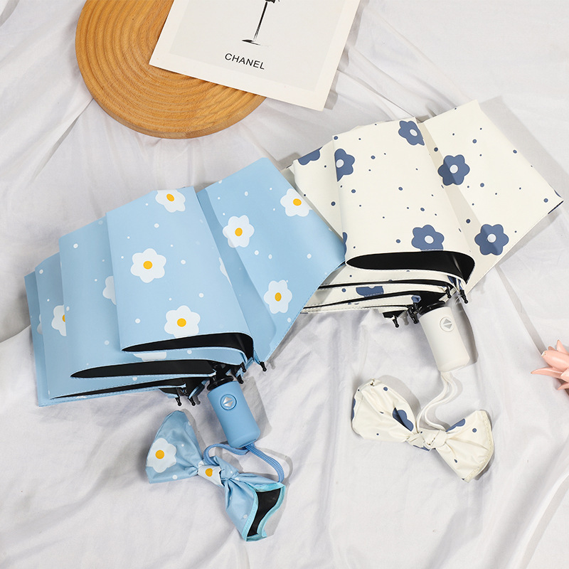 Umbrella Fully Automatic Sunshade Sun Umbrella with Sun Protection and Uv Protection Foldableing Retro Umbrella for Women Ins Style Rain or Shine