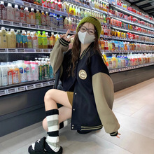 慵懒风棒球服外套女春秋季欧美风入秋外套宽松休闲开衫卫衣ins潮