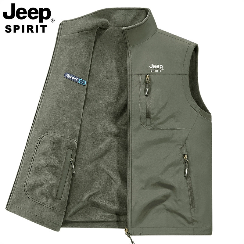 Двусторонний демисезонный жилет JEEP SPIRIT для отдыха, увеличенная толщина, большой размер