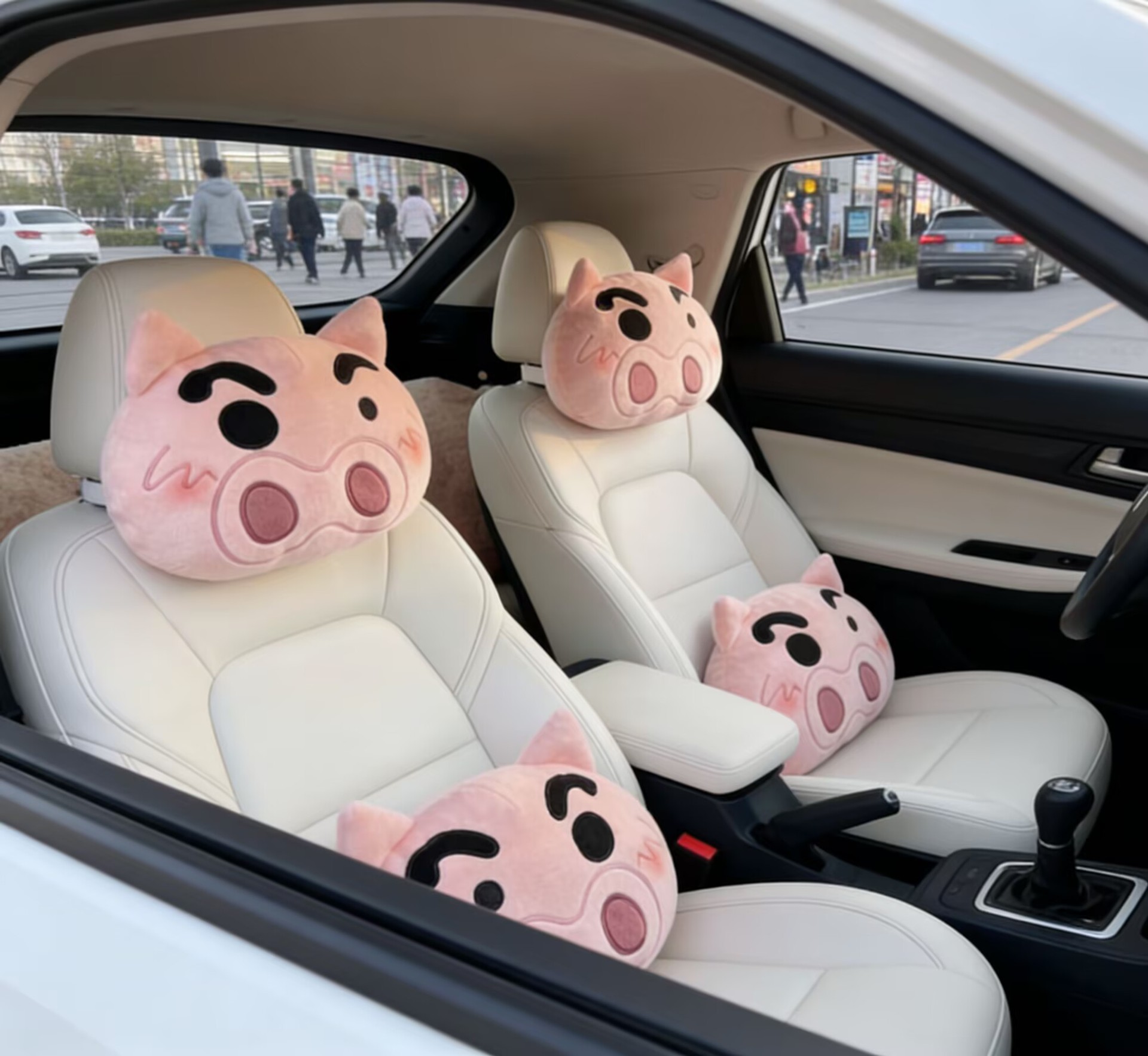 Cartoon New Style Piggy Doll Car Headrest Interior Decoration Neck Pillow Sunny Day Piggy Headrest Interior Decoration Sunny Day Piggy