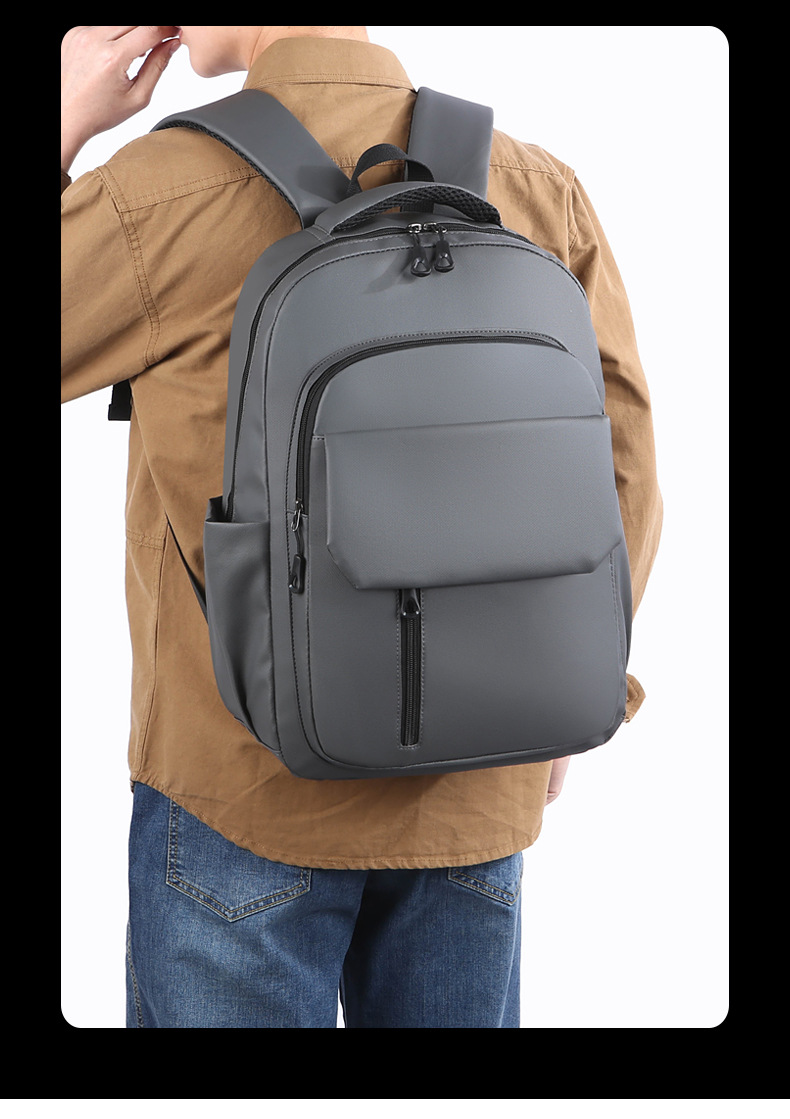 Wholesale of in-stock commuting and business backpacks for men, simple and large-capacity USB charging laptop bags, and student schoolbags Specification drawing