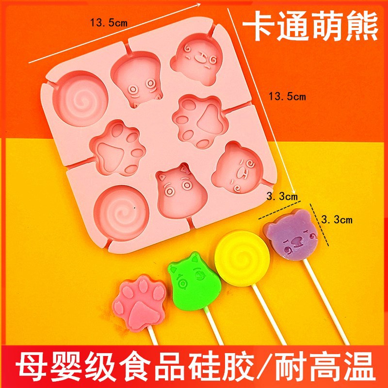 Molde de silicona de grado alimenticio molde de piruleta para el hogar molde de palo de queso de caramelo casero DIY 12 piezas