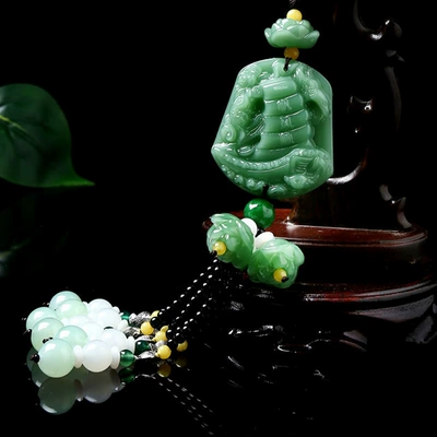 Car Accessories and Ornaments, Imitation Car hanging - light-jade-car-hanging-smooth-sailing