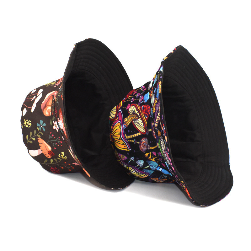 Unisex Lässig Hip Hop Pilz Breite Traufen Bucket Hat display picture 3