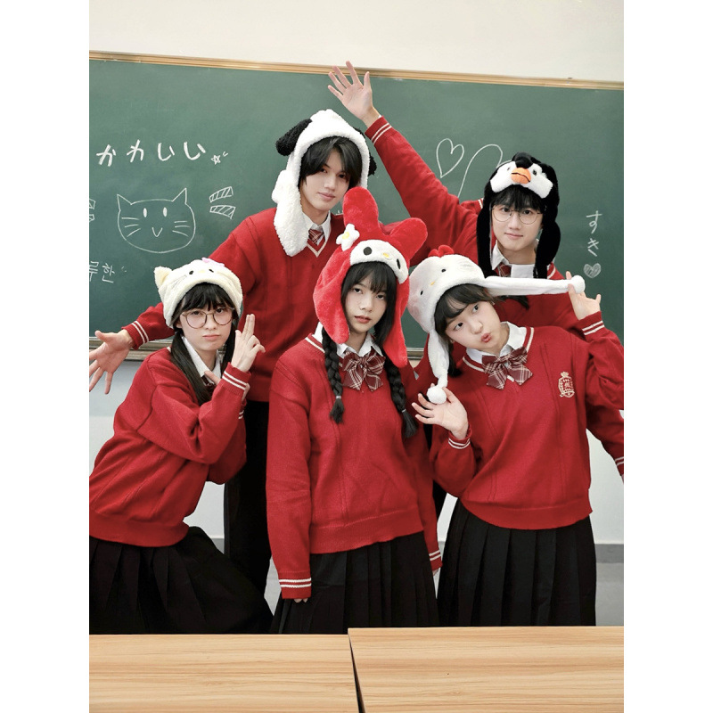 (2개) 대학 스타일 가을 중학교 고등학교 고등학교 학생 스포츠 회의 수업 교복 졸업 교복 합창 암송 공연 유니폼 세트 여성