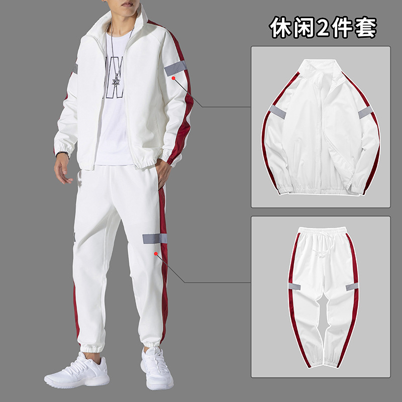Primavera y otoño juego deportivo para hombre coreano casual de dos piezas hombre guapo moda universal chaqueta de hombre grande moda