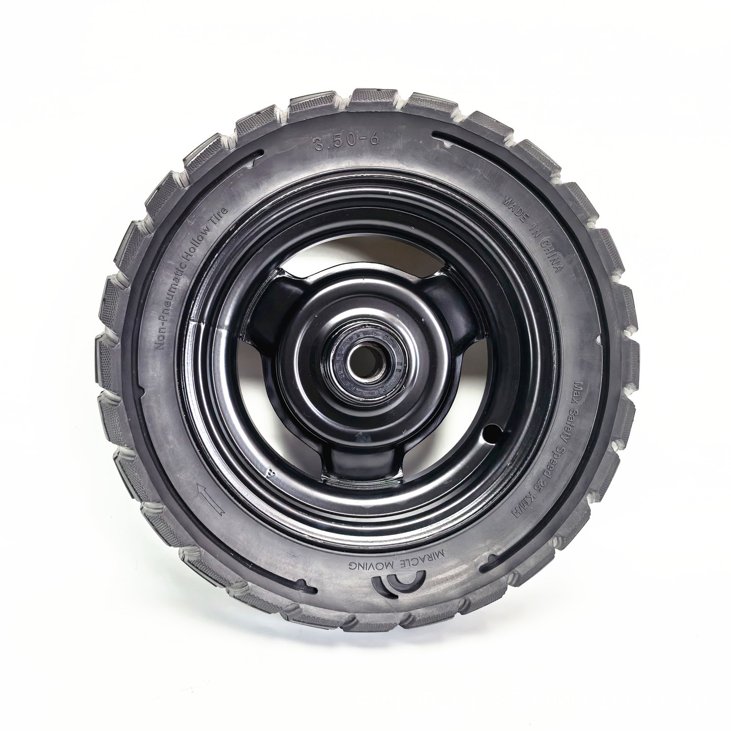 3.50-6 solid tire wheel 10inch leisure four-wheel electric vehicle non-inflatable anti-explosion tire front and rear wheel assembly