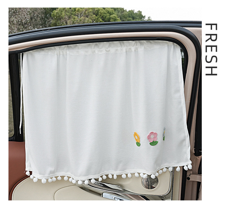 Waffle car curtain car fresh diy sunshade curtain suction cup convenient sunscreen car shading curtain