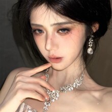 精致超闪水晶项链耳环套装结婚礼服配饰晚宴会耳饰