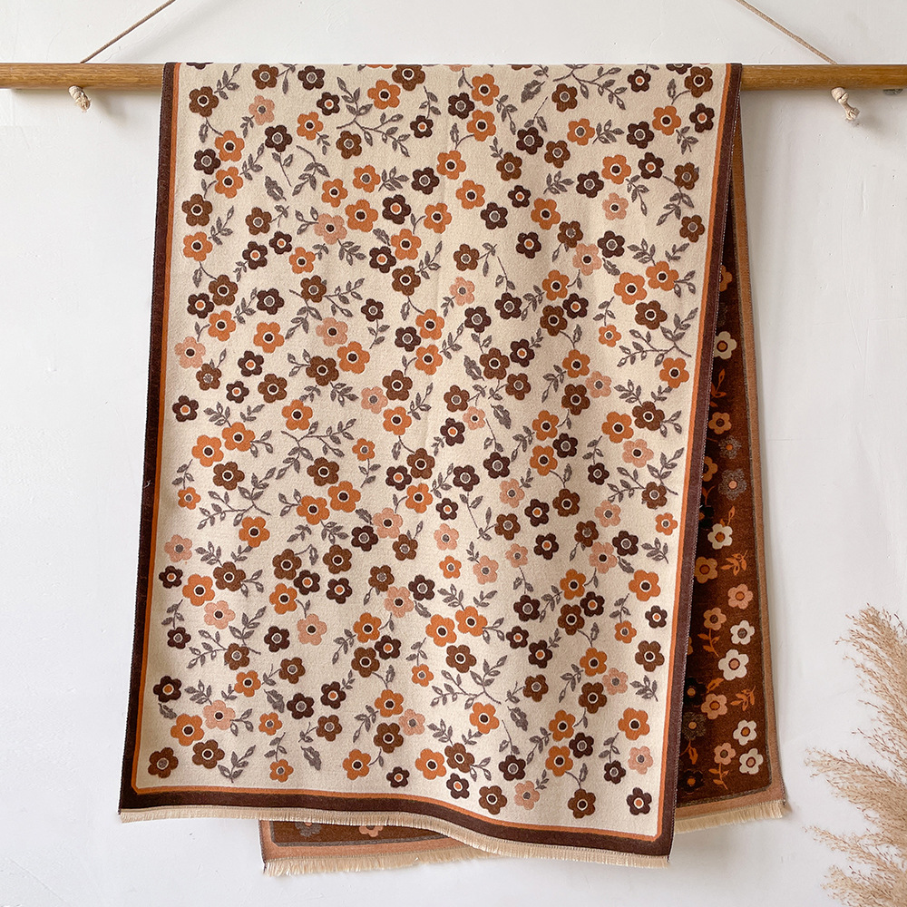 Otoño e Invierno 2023 retro de moda impreso elegante bufanda de cachemira bufanda caliente de viaje exterior chal