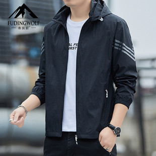 Summer men's sunscreen clothing men's anti-ultraviolet ice silk skin clothing all-match thin coat quick-drying fishing clothing top