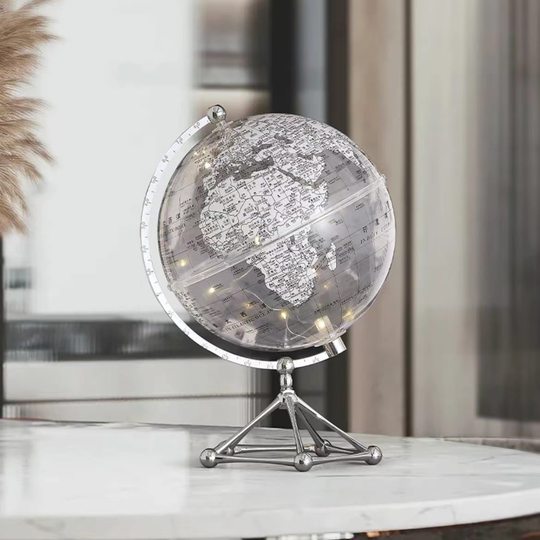 Creative Transparent Globe Ornaments Light Luxury High-end Living Room Office Desktop Decoration Large Ornaments Transparent Crystal Ball